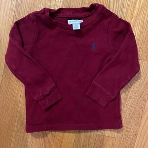 Polo Ralph Lauren Burgundy Kids Long Sleeve Shirt